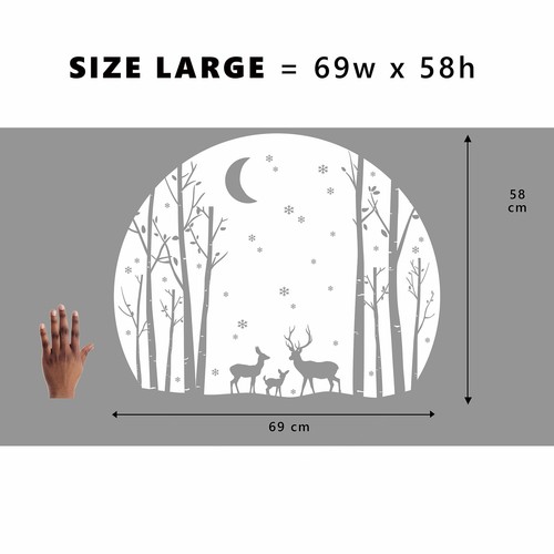 Stag Birch Circle Christmas Window Sticker - Dizzy Duck Xmas Window Cling Decals - Picture 4 of 6