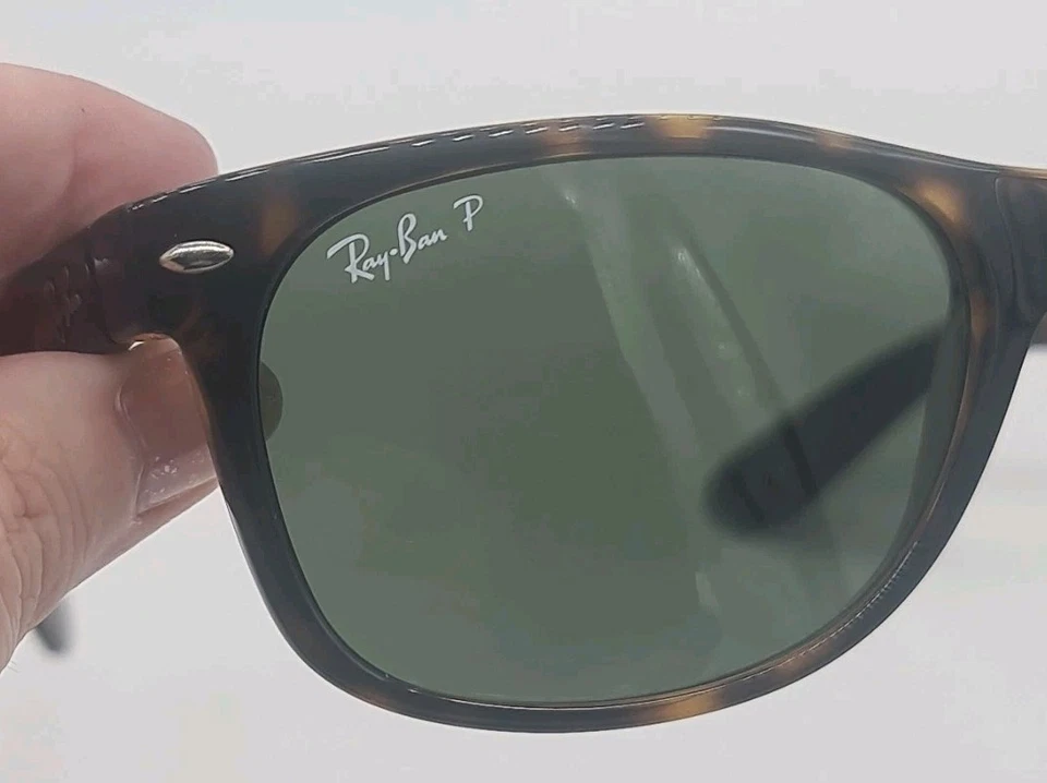 Ray-Ban RB2132 New Wayfarer Polarised Black Frame Grey Lens Sunglasses, photo 4 of 5