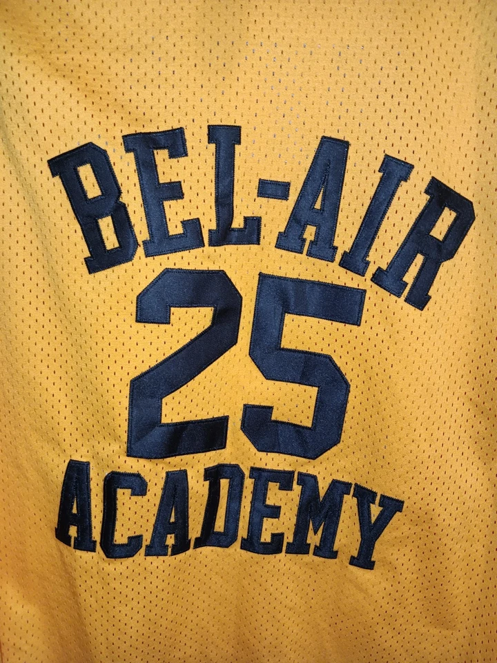 Carlton Banks Fresh Prince Bel-Air Academy 篮球球衣黄色 XL 码 — 第 2/4 张图片