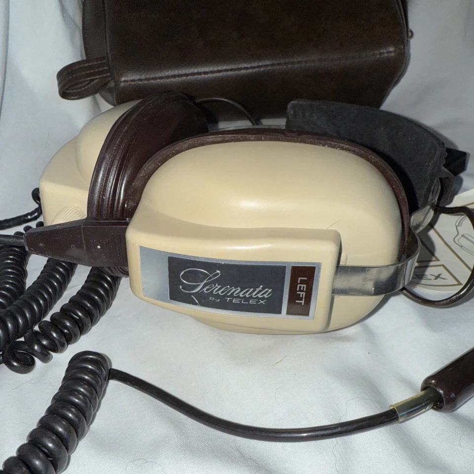 Auriculares Telex "Serenata" Vintage - Sobre la Oreja - Estuche Telex - Extensión de Cable Foto 2 de 4