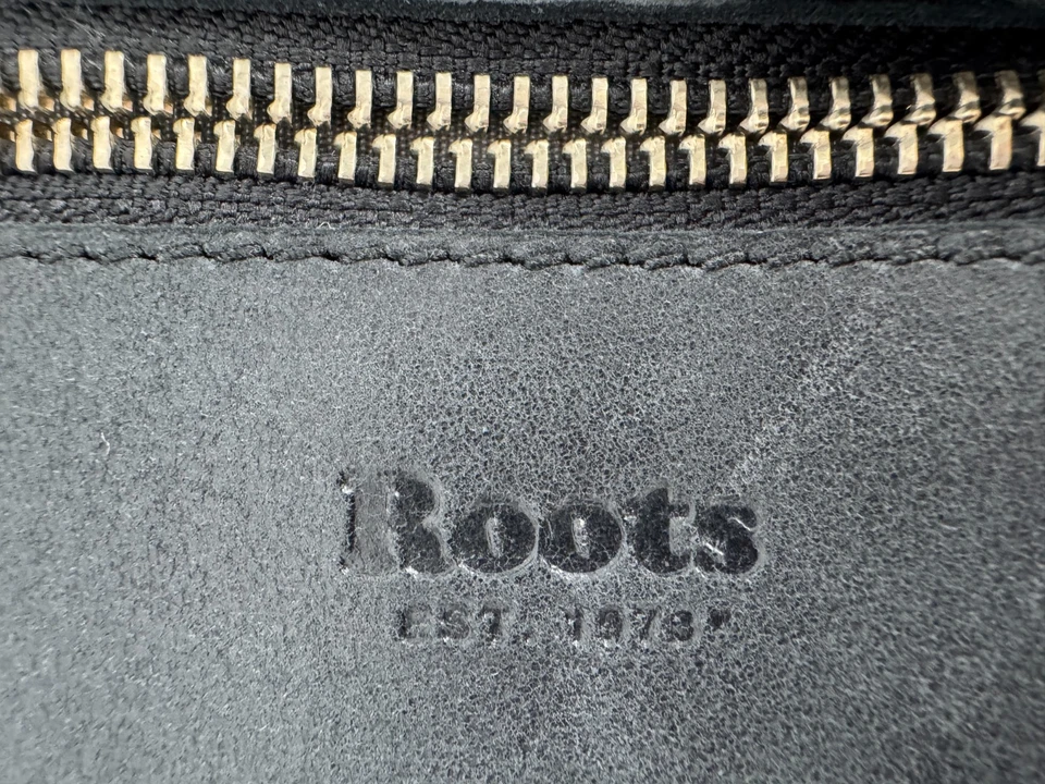 Винтажный корни Канада темно серый из натуральной кожи через плечо сумочка наплечная сумка - Изображение 3 из 4