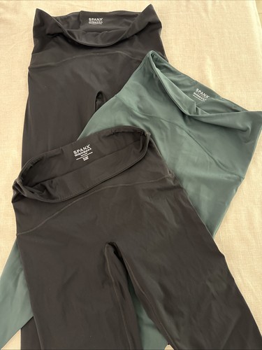 Spanx Lot Of Women’s Size XL Leggings Black And Green Athletic Yoga Workout