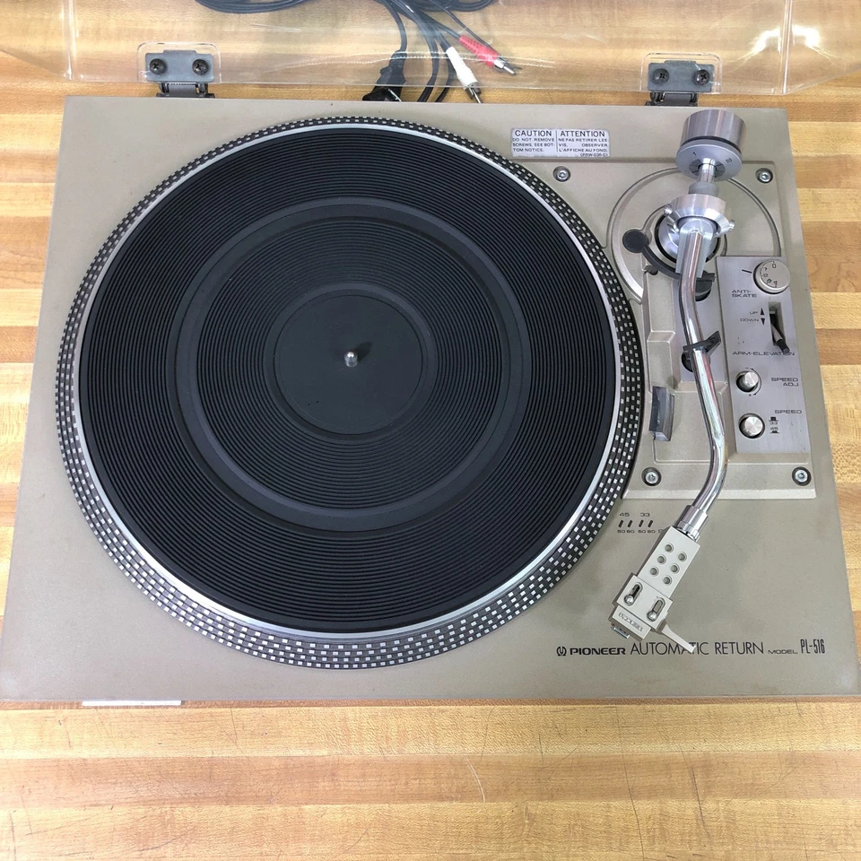 Toca-discos vintage Pioneer PL-516 retorno automático - TESTADO FUNCIONANDO - Imagem 3 de 4