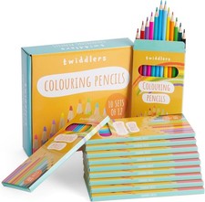 THE TWIDDLERS 120 Count Colored Pencils for Kids (10 Packs, 12 Colors) Pre-sh...