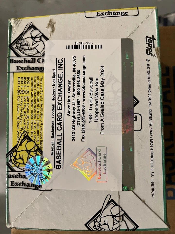 1987 Topps Baseball Wax box - 36 packs - BBCE FASC! - Image 4 of 4