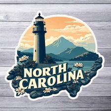 North Carolina sticker vinyl decal coastal lighthouse mountains ocean state 