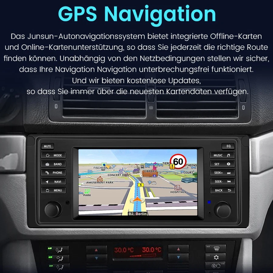 Für BMW 5er E39 X5 E53 7er E38 Android 14 Carplay Autoradio GPS NAVI RDS BT 64GB - Bild 4 von 4