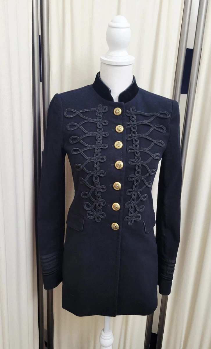 Veste Militaire En Velours Noir Zara - Taille S - Style Princesse, Parfaite Pour Les Looks Bloggers