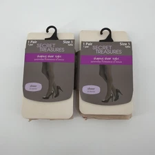 Women's SIZE  1 Secret Treasures Shaping Sheer Tight 20 Denier Nude NEW set of 2