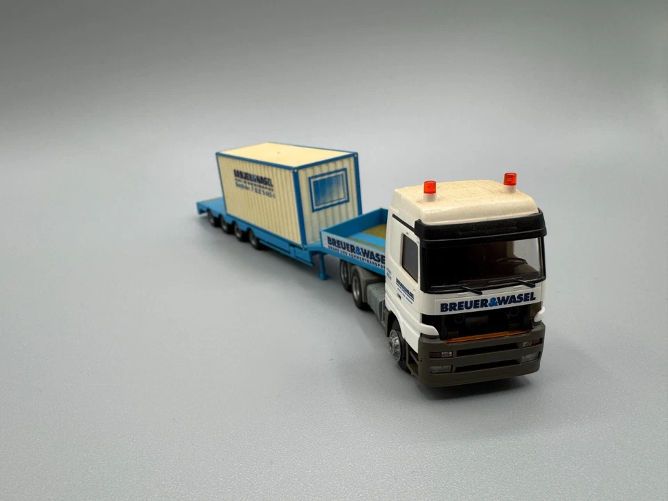 1:87 Herpa Albedo Mercedes-Benz (Breuer & Wasel) Container-Tieflader SLT - Bild 2 von 4