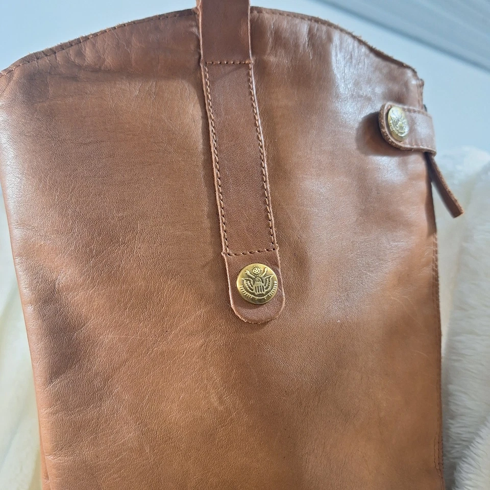 Botas de equitação Sam Edelman Penny couro uísque equestre zíper completo tamanho 8,5M - Imagem 3 de 4