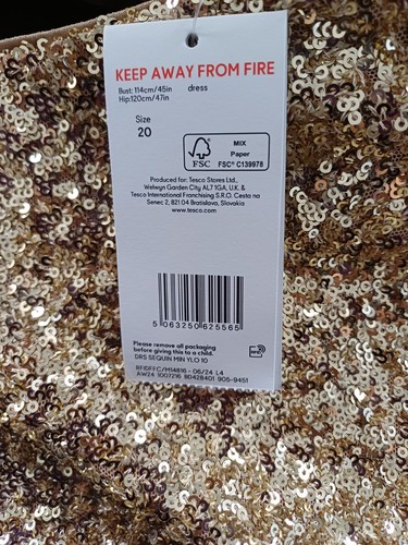 BNWT SIZE 22 F&F EDIT ABBEY CLANCY GOLD SEQUIN EVENING DRESS NEW PLUS CURVE £40 - Picture 10 of 10