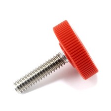 4 PCS 1/420 x 1 Inch Thumb Screw Stainless Steel Red Knurled Round Knob Coarse