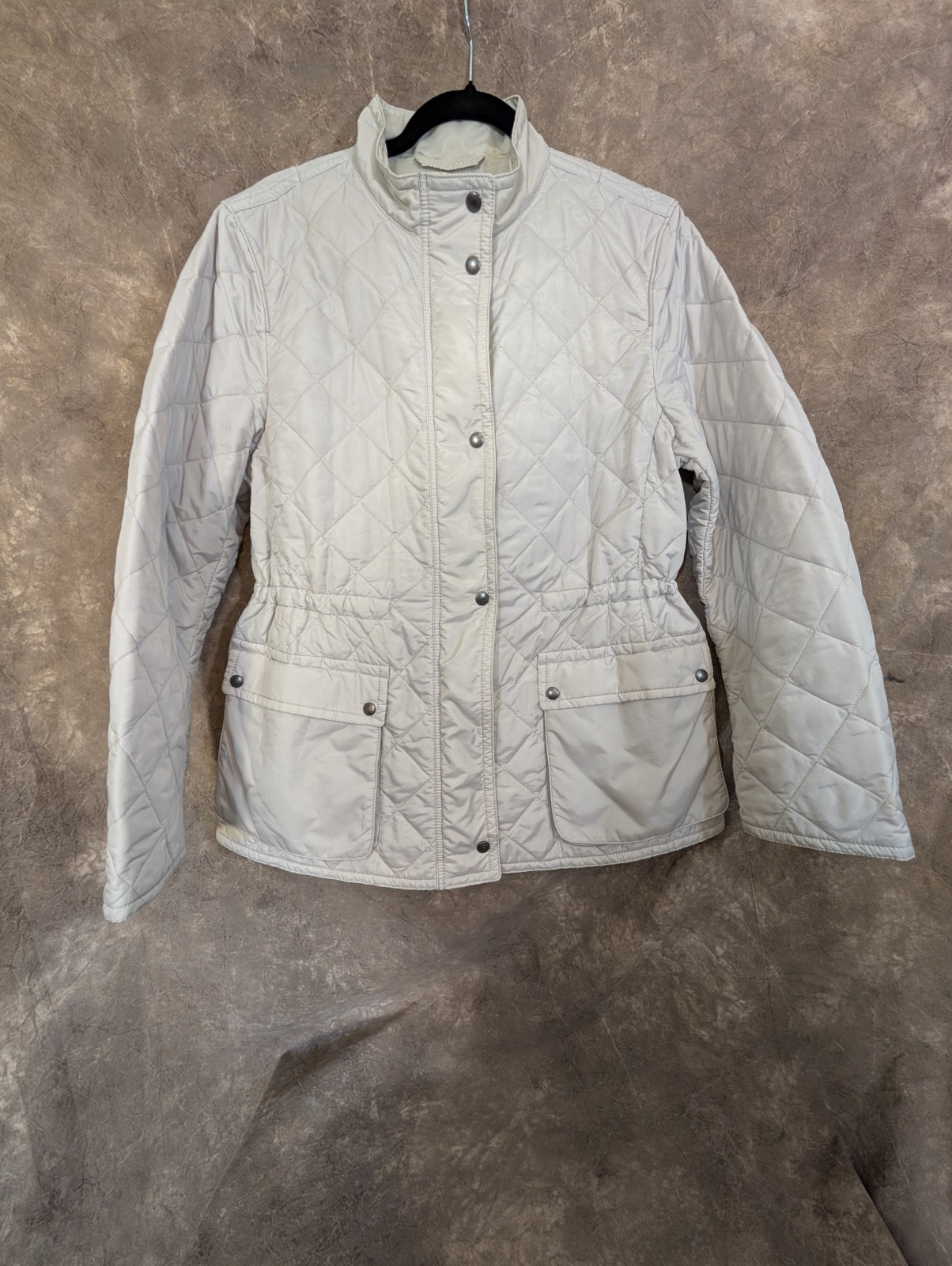 Coach Women's Oyster Diamond Quilted Hacking Jacket Size XL