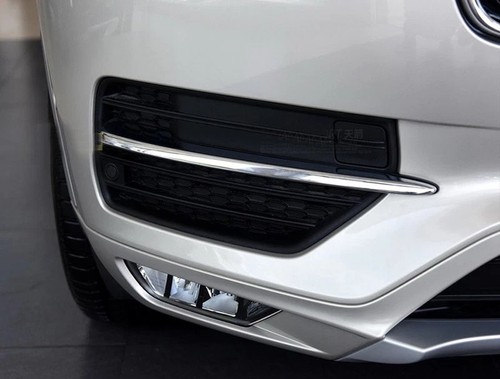 Pair Chrome Front Bumper Fog Light Cover Molding Trim For Volvo XC90 2015-2019 - Picture 7 of 12