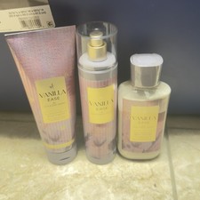 Bath Body Works Vanilla Ease 3-Piece Set Mist Lotion Cream 24H Shea