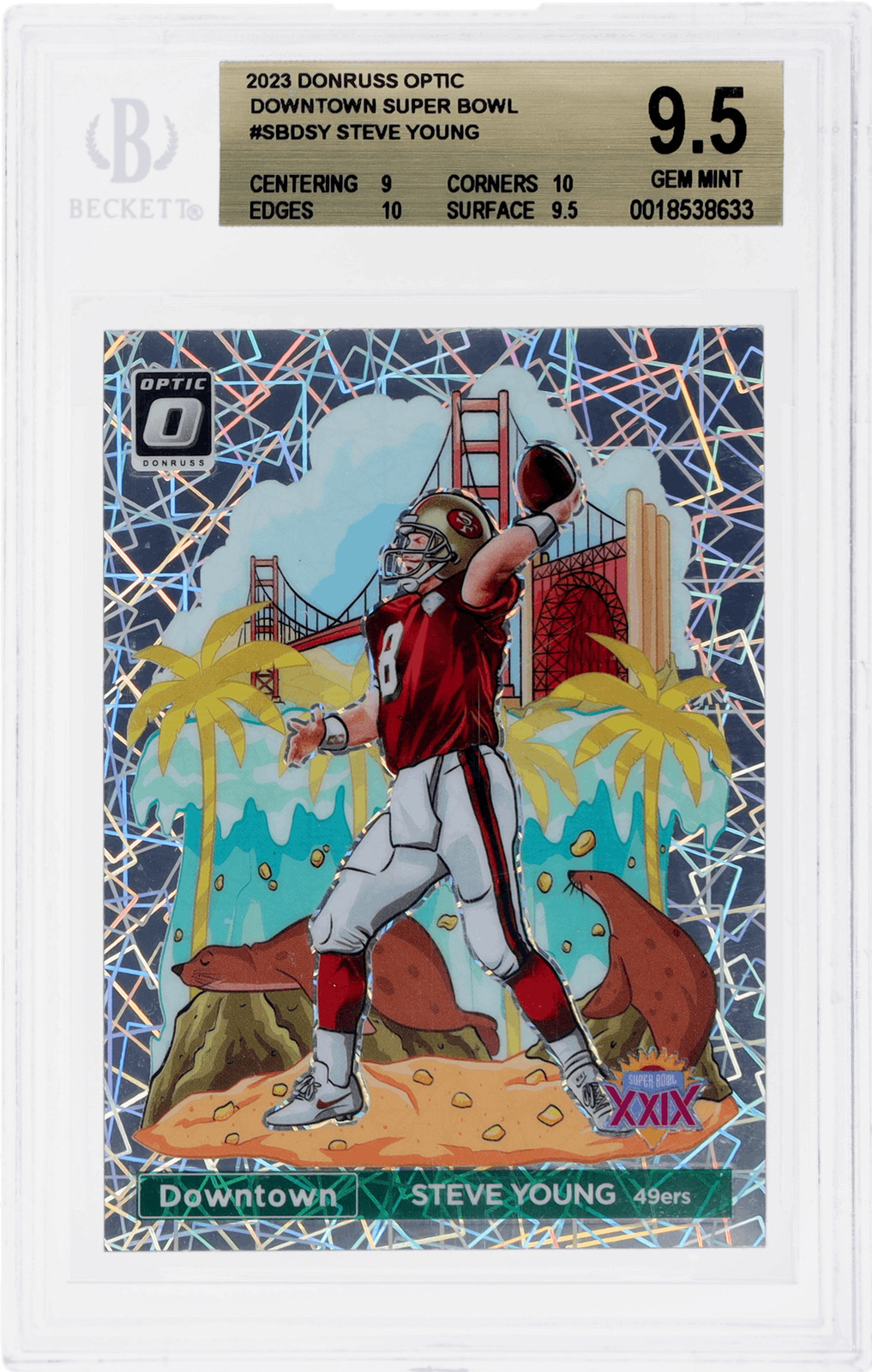 2023 Donruss Optic Steve Young Super Bowl Downtown #SBD-SY BGS 9.5
