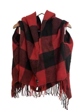 Madewell Womens Wrap Cape Buffalo Plaid Shawl One Size Arm Holes Boho