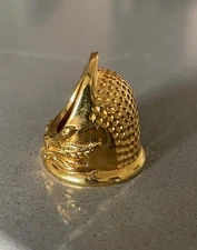 Roxanne Colonial Needle Company Open Nail Quilting Thimble, Gold Plated, Size 5 