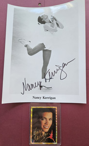 Skater NANCY KERRIGAN Autographed 8 X 10 Photo & 1993-94  DREAMS OF GOLD CARD