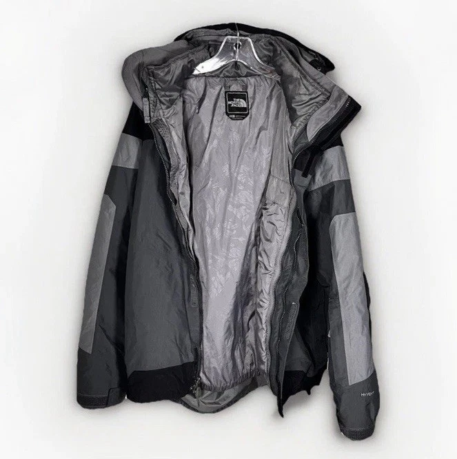 Parka de esquí de invierno The North Face Hyvent 3 en 1 gris forraje chaqueta grande para hombre Foto 2 de 4