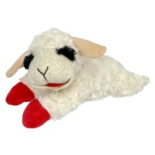 Multipet Mini Lamb Chop Officially Licensed Plush Squeak Pet Toy White 10'