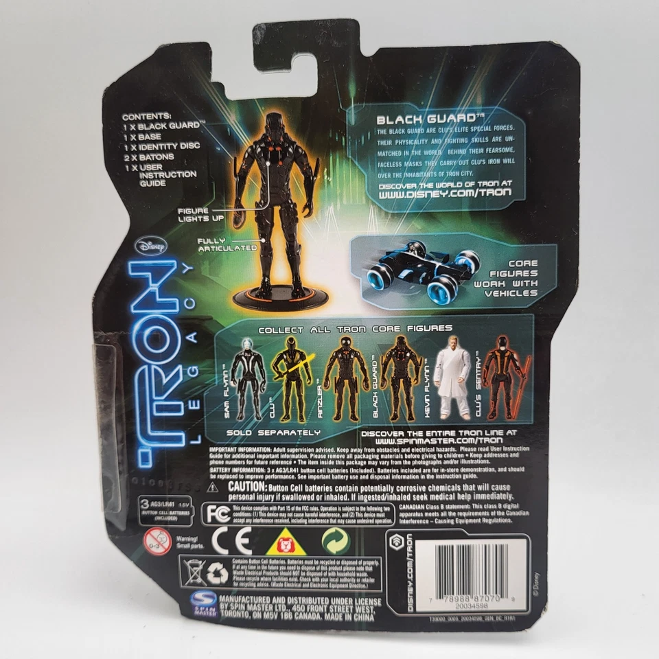 Figura de acción Disney Tron Legacy Black Guard serie 1 Spin Master 2010 Foto 3 de 4