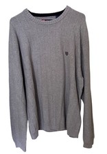 Chaps Mens Gray Textured Crewneck Sweater XXL 100 Cotton Preppy