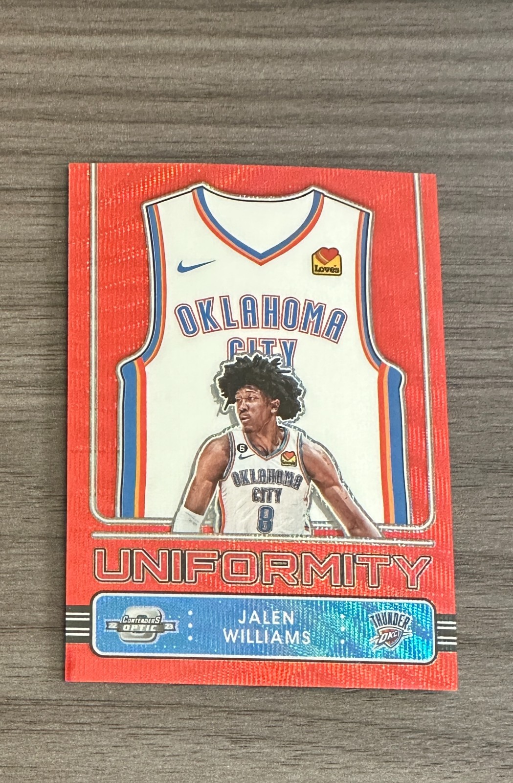 2022-23 Panini Contenders Optic Uniformity Red Wave #24 Jalen Williams #X16342
