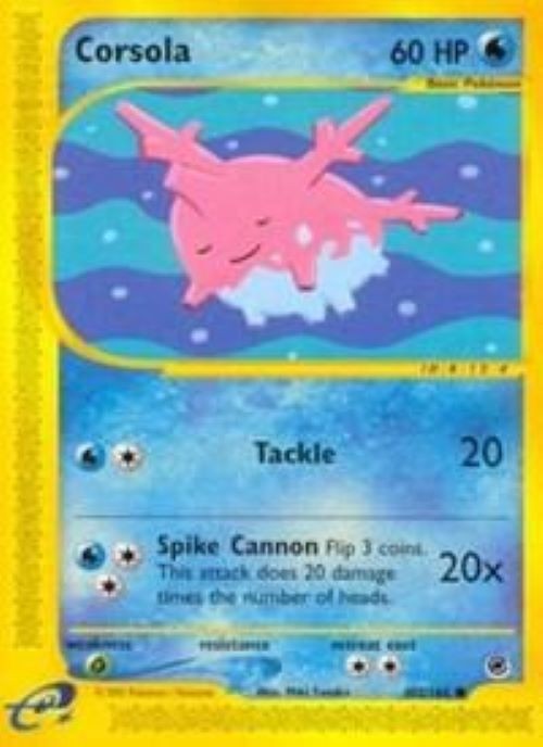 Corsola 102/165 Common Expedition Base Set Pokemon Lightly Played