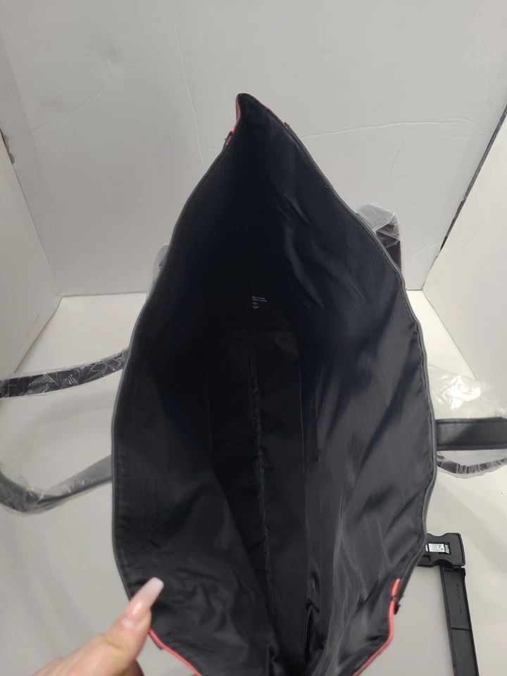 Victoria’s Secret Tote Bag Leather Hold-all Shoulder Bag Handbag Black Red — 第 3/3 张图片