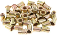 100Pcs M8 Metric Zinc Plated Carbon Steel Rivet Nut Flat Head Threaded I