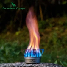 Titanium Spirit Stove Camping Alcohol Heater Mini Burner with Stand and Sack