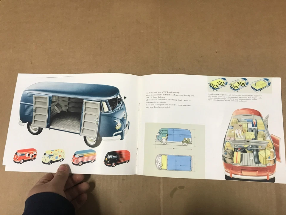 Folleto vintage de vendedor de concesionario de camionetas Volkswagen de los años 50 Foto 3 de 4
