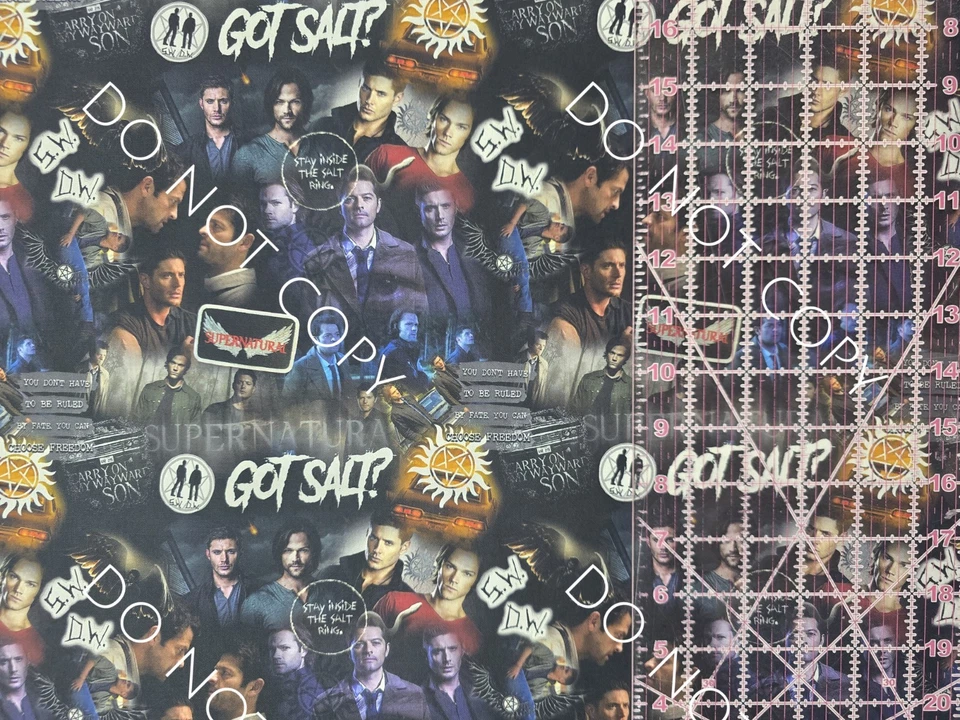 Programa de TV sobrenatural de tela tejida 100 % algodón personalizado por 1/4 yarda 9x56  Foto 2 de 2