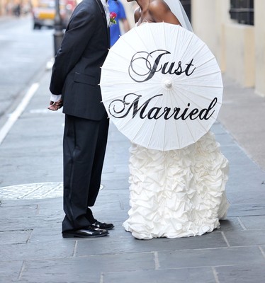 Wedding Parasol Thank You Just Married Ceremony Umbrella Decoration Photo Prop