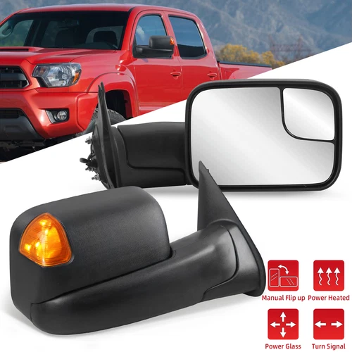 Pair Power Heated Tow Mirrors w/ LED Signal Lamp For 2005-2015 Toyota Tacoma