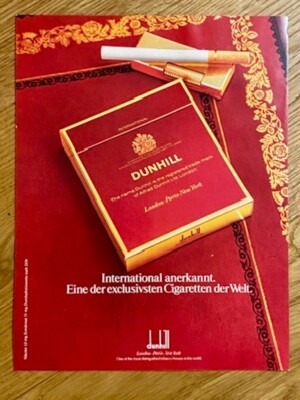 Dunhill Cigarette Feuerzeug 1979 Vintage Advert Werbung Reklame