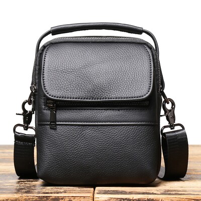 compact travel bag for men Bag, Small Designed to be hung on bathroom doorknob or hook Men's Small Leather Crossbody Bag