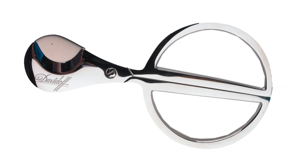 Davidoff Stainless Steel Pocket Cigar Scissors & Pouch, Cutter