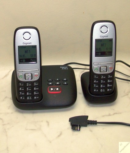 Stacja bazowa + 2. Słuchawka Gigaset A415 A Dect Telefon Automatyczna sekretarka _fg - Zdjęcie 3 z 12