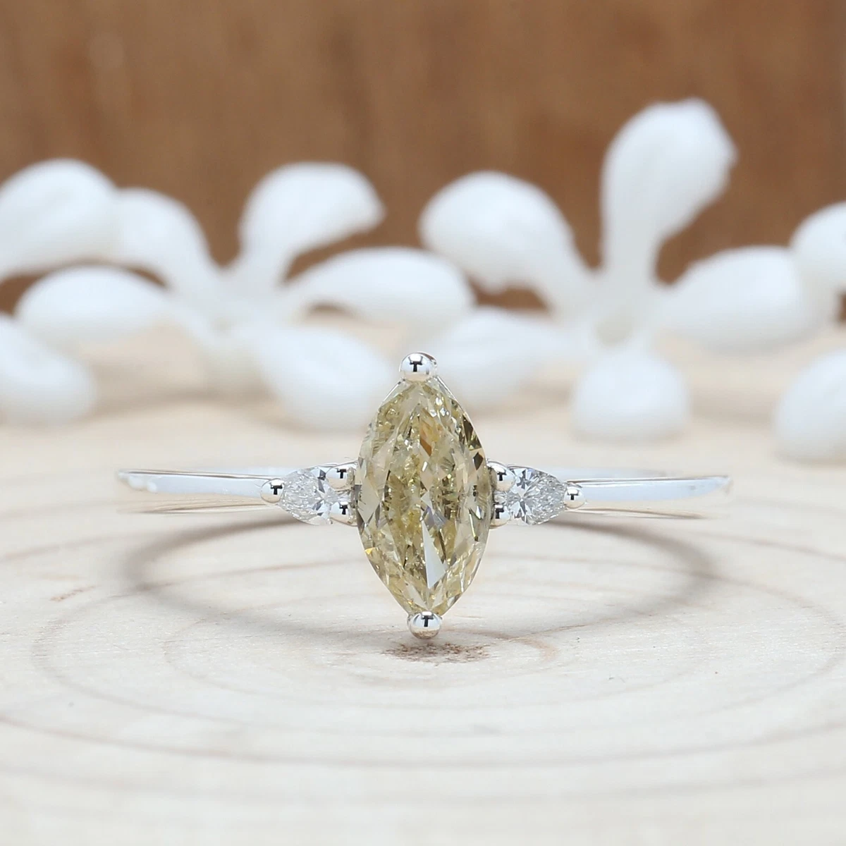 Yellow diamond outlet marquise ring