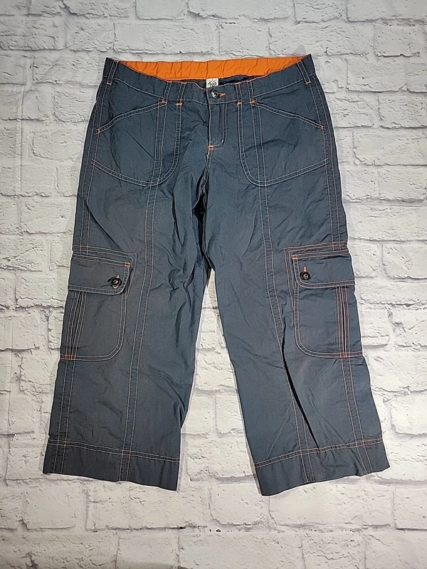 prana breathe capri hiking orange stitch cargo pants