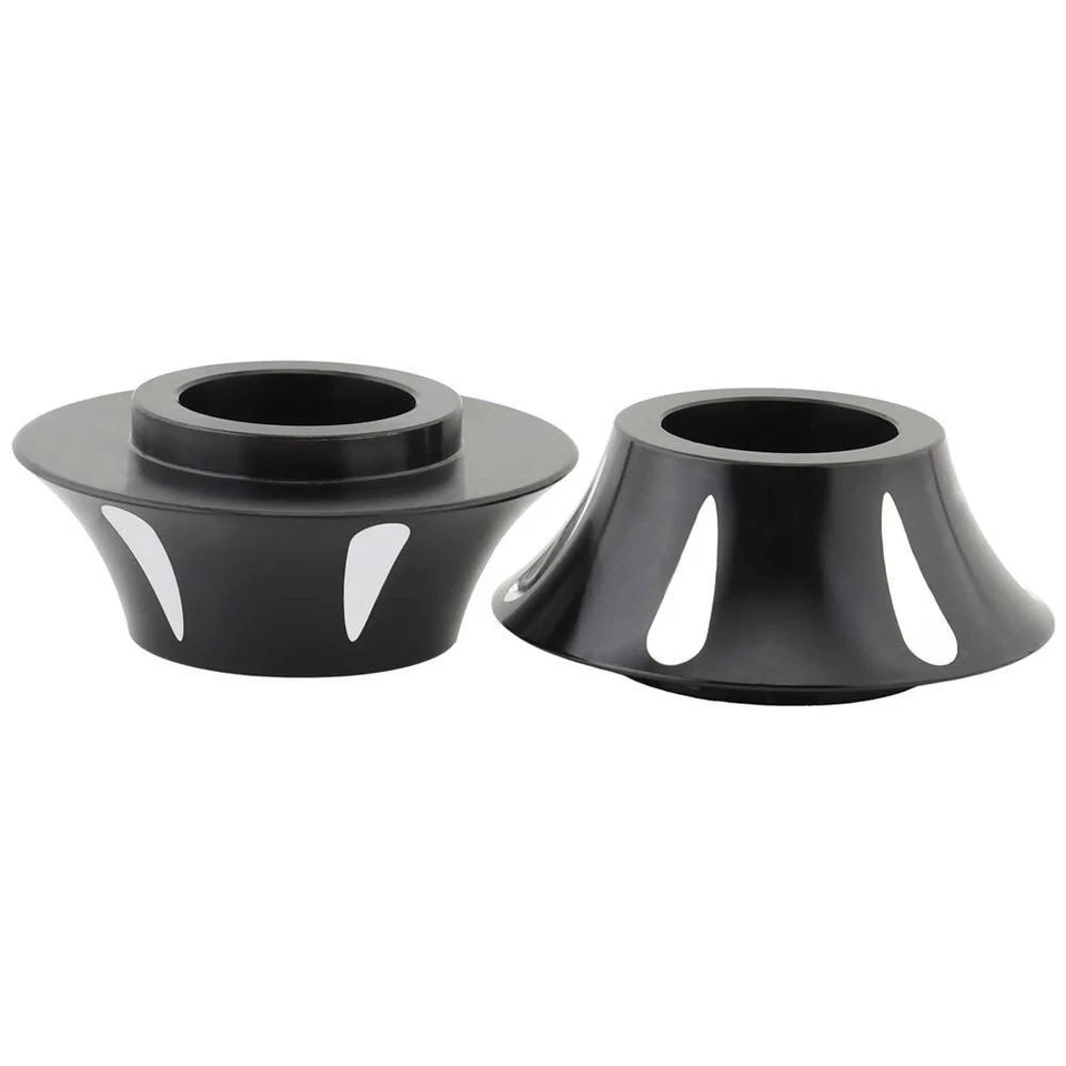2x espaciadores de rueda de eje delantero cónico negro + blanco para Harley Road King Electra Glide Foto 4 de 4