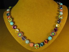 MARIANA NECKLACE SWAROVSKI BLUE RED YELLOW CRYSTALS TURQUOISE MOSAIC Multi
