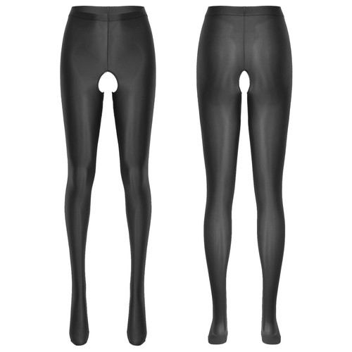Womens Oil Shiny Glossy Opaque Pantyhose Shimmery Footed Tights Lingerie - Picture 6 of 102