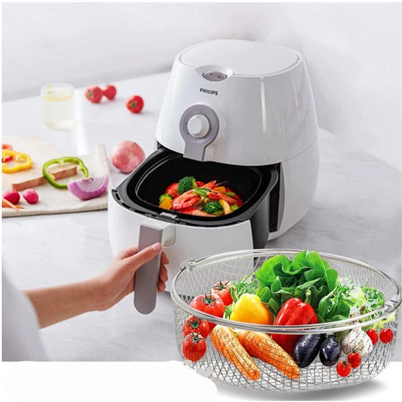 Air Fryer Basket Stainless Steel Mesh Basket for Air Fryer Accessory with Handle