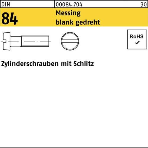 Zylinderschraube DIN 84/ISO 1207 Schlitz M 1,6 x 10 Messing blank gedreht - Afbeelding 1 van 1