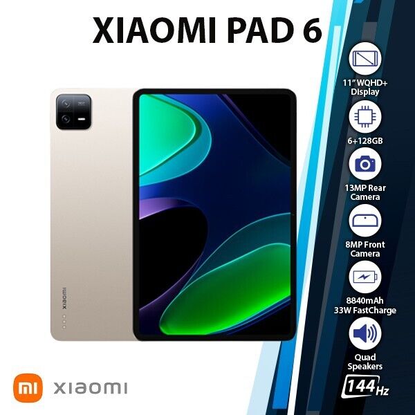 New) Xiaomi Pad 6 Wi-Fi Ver. 6GB+128GB Octa Core Android PC Tablet