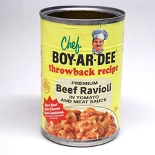 Chef Boyardee Throwback Recipe Beef Ravioli Opened Empty Can Expired April 2020